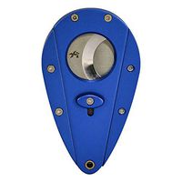 Xikar Xi1 Cigar Cutter, 440C Stainless Steel Blades With Rockwell HRC 57 Rating, 54 To 60 Ring Gauge, Double Guillotine Action, Blue