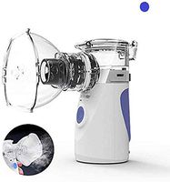 7-Mi Handheld Mini Atomizing Vaporiser Portable Steam Lightweight Cool Mist Humidifier Ideal for Travel or Home Daily Use Masks and Mouthpiece Included (Blue-)