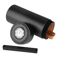 Humidor Cigar Box, Travel Humidors for Cigars Built in Hygrometer & Humidifier - Holds Multiple Cigars (Black)