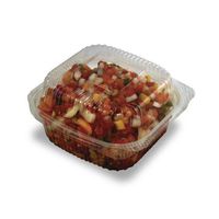Jaya 100% Compostable Clear PLA Hinged Clamshell, 6 X 6 -Inch, 240-Count Case