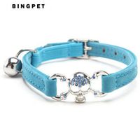 Skuleer(TM) Bling Pirate Skull Cat Collar Pet Products with Safety Elastic Belt 5 Colors