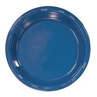 Pans Pro 50 Count Plastic Plate (10 Inch, Blue)