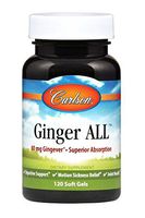 Carlson - Ginger All, 80 mg Gingever - Superior Absorption, Digestive Support, Motion Sickness Relief & Joint Health, 120 Soft gels