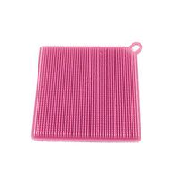 Lavany Sponge Scrubber Silicone Dish Washing Kitchen Cleaning antibacterial Tool (Pink)