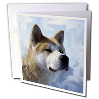 3dRose Akita Portrait - Greeting Cards, 6 x 6 inches, set of 12 (gc_4171_2)