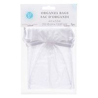 Victoria Lynn Organza Bag, 4-inch-by-5 1/2 Inch, White 3 pack