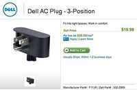 Dell AC Plug - 2-Position ( This Dell AC plug fits 65 W or greater Dell Slim Power Adapters, Not for Dell 24W or 45W)