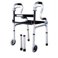 ZHPRZD Disabled Walker Elderly Walker Assisted Rehabilitation Equipment Pulley/No Pulley Standing Armrest Walker (Color : Pulley)