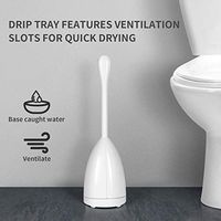 ASOGO Toilet Brush and Holder Set, Length Handle Toilet Bowl Brush Cleaner with Durable Bristles and Sturdy Stand for Toilet and Bathroom (White) (White, Toilet Brush)