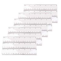 Chris.W 20 Pack Clear Plastic Ruler 6 Inch Straight Ruler Flexible Ruler with Inches and Metric for School Classroom, Home, or Office (Clear)