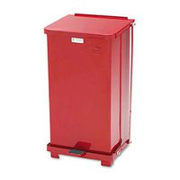 Rubbermaid Commercial ST12EPLRD Defenders Biohazard Step Can, Square, Steel, 12gal, Red