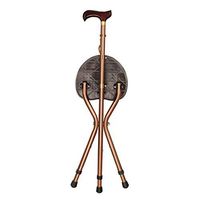Crutches Canes Three-Legged Adjustable Walking Stick with Stool Lightweight Skid Cane Brown Walker Suitable for The Elderly People with Reduced Mobility Maximum Weight 100kg