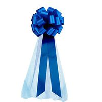 Large Royal Blue Wedding Pull Bows with Long Tulle Tails - 9" Wide, Set of 6, Christmas, Birthday, Wedding, 4th of July, Fundraiser, School Dance, Decoration, Baby Shower