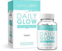 SkinnyFit Daily Glow: Hair, Skin and Nails Supplement for Radiant Skin, Stronger Hair and Nails with Biotin, Vitamins A, C and B (60 Capsules)