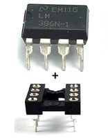 National Semiconductor LM386N-1 LM386 Wide Input Voltage Low Power Audio Amplifier with Internal Gain IC + Socket (Pack of 10)