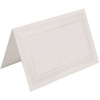 JAM PAPER Foldover Wedding Table Place Cards - 4 1/4 x 2 3/4 - White Border Bow - 100/Pack