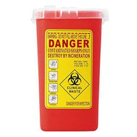 Liobaba Plastic Sharps Container Biohazard Needle Disposal Box for Infectious Waste