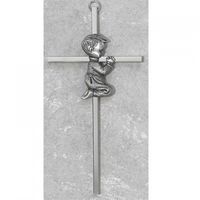 6 Silver BOY Wall Cross Baby Infant Christening Baptism Shower by KeegansCatholicTreasures