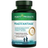 MagVantage | High Efficiency Magnesium Bisglycinate Chelate Buffered + Vitamin D + Zinc | Purity Products | Supports Energy, Cardio and Blood Vessel Function* | 90 Tablets