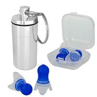 Ear Plugs Pressure Reducing - Reusable Comfortable Silicone Earplugs with Universal Travel Fob and Carry Case (2 Pair)