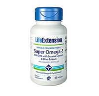 Life Extension Super Omega-3 Epa/DHA with Sesame Ligans & Olive Extract Soft Gels, 60 Count