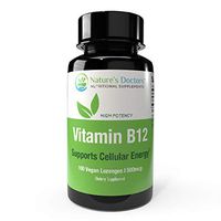 Nature's Doctors Vitamin B12 Lozenges as Cyanocobalamin, 500 mcg, Vegan B12 Supports Cellular Energy, Zero Sugar, No Preservatives, Natural Cherry Flavor, 100 Fast Dissolve Tablets