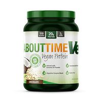 About Time Natural Vegan Protein Chocolate 2lb - 24 grams of Protein, Non-GMO, Plant Based, Gluten Free, Soy Free, Dairy Free, 32 Servings