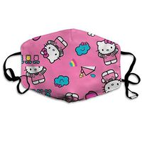 SSUJ7 Hello Kitty and Rainbow Men Women Adjustable Earloop Mouth Guard Anti-Dust Washable Reusable Mouth Guard for Kids Teens Adults Anti Pollution,Anti-smog