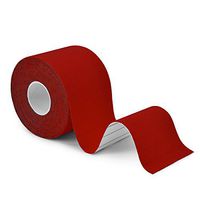 FDA Approved Kinesiology Sports Physiotherapy Tape, Waterproof Muscle Support Adhesive and Physio Therapeutic Aid for Knee, Shoulder, Elbow (Red)