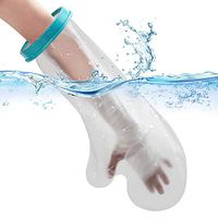 Waterproof Arm Cast Cover Wound Protector for Shower Bath, Adult Reusable Sealed Cast Bandage Dressing Protective Sleeve Bag Covers for Arm/Hand/Wrist/Fingers/Thumb… (Light Blue)