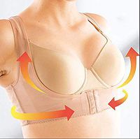 Breast Up Chest Support Belt Band Posture Corrector Brace Body Shaping Bra Belt Underwear (XXL, Skin)