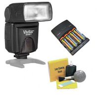 Nikon D810 Bounce, Zoom & Swivel Head Flash + High Powered AC Rapid Charger With 4AA 2900 Mah Batteries + Nwv Direct 5 Piece Cleaning Kit