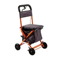 ZSMPY Senior Shopping cart Trolley Walker Travel Shopping cart can Push can sit Four-Wheel Folding Wheelchair ZS