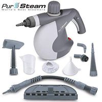 PurSteam World's Best Steamers Chemical-Free Cleaning PurSteam Handheld Pressurized Steam Cleaner with 9-Piece Accessory Set Purpose and Multi-Surface All Natural, Anthracite