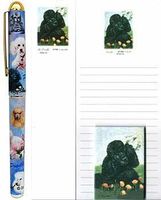 Poodle in Flowers Stationery Gift Set