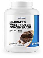 Nutricost Grass-Fed Whey Protein Concentrate (Chocolate) 5LBS - Undenatured, Non-GMO, Gluten Free, Natural Flavors