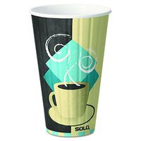 Dart IC16J7534PK Duo Shield Insulated Paper Hot Cups, 16oz, Tuscan, Chocolate/Blue/Beige, Pack of 35