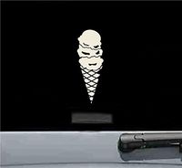 JS Artworks Ice Cream Cone Vinyl Decal Sticker (Beige)