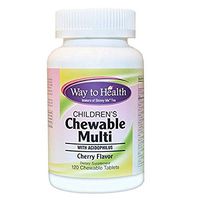 Childrens Chewable Multi - Yummy Cherry Flavor Multivitamin with Acidophilus - Gluten Free - 120 Chewable Tablets