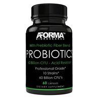 Professional Grade Probiotics 60 Billion CFUs Capsules with Acid Resistant Delayed Technology Plus Prebiotic Fiber Blend for Premium Digestive Balance & Overall Health