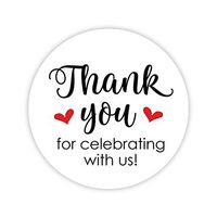 Thanks for Celebrating with Us Stickers, Wedding and Event Favor Labels (# 265-RD)