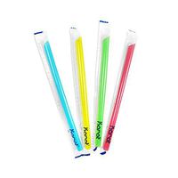 Lollicup C9060s Boba Straws, Poly-Wrapped, 9" Length, Assorted Solid Colors (200 Pack)