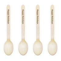 Dress My Cupcake Natural Wood Candy 200-Pack Buffet Spoons DIY Kit, Happy Holidays, Brown