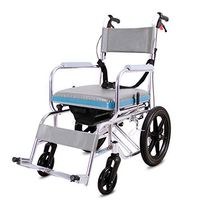 Wheeled Commode Chair, with Brake Toilet Chair Safety Non-Slip Shower Chair, Foldable Mobile Toilet - for Elderly Disabled Person