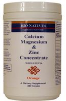 Bio Nativus Calcium Magnesium Zinc Concentrate w/Stevia Orange 480 Grams