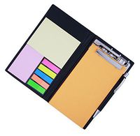 COI memo neon Orange Note pad/memo Note Book with Sticky Notes & Clip Holder in Diary Style with Free Pen