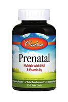 Carlson - Prenatal, Multiple with DHA & Vitamin D3, Pregnancy Health, Fetal Development & Immune Support, 120 Softgels