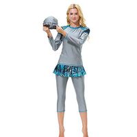 Gojendy Women Floral Printed Bathing Suit for Muslin Stripes Decor with Cap Swimsuit (XXL, Gray)