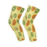Knee Sleeve Avocado Kiwi Papaya Full Leg Brace Compression Long Sleeves Pant Socks for Running, Jogging, Sports, Crossfit, Basketball, Joint Pain Relief, Men and Women 1 Pair