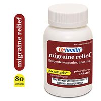 A+ Health Ibuprofen Migraine 200 Mg Softgels, Pain Reliever (NSAID), Made in USA, 80 Count